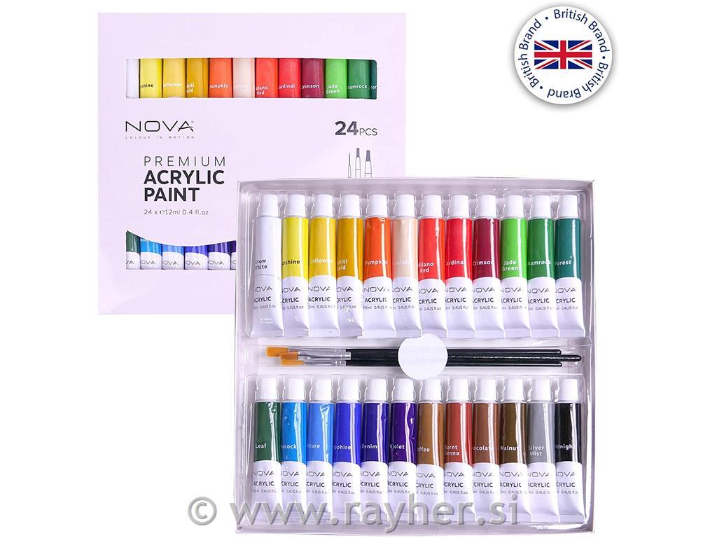 Akrilne boje Nova 24x12 ml
