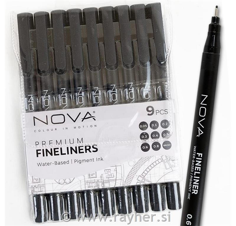 NOVA Fine Liner marker set 9