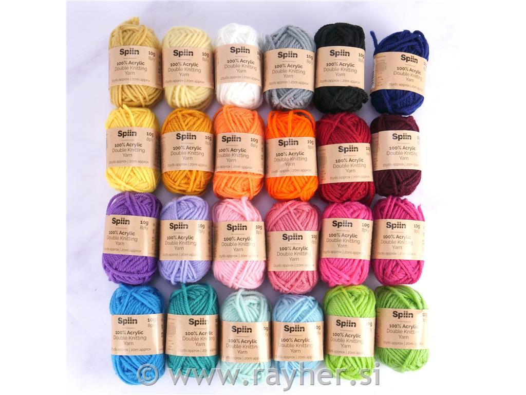 Pređa 100% akril, set 24x10g