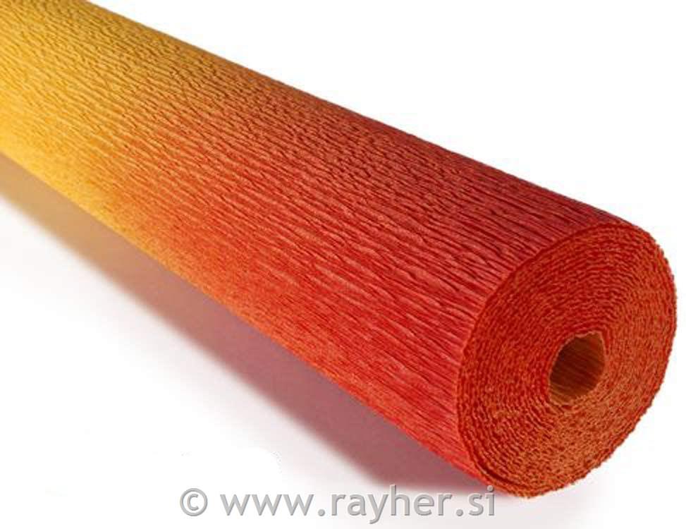 Cvetličarski krep papir, 180g, prel.oranžen, 50x250cm, 1 kos