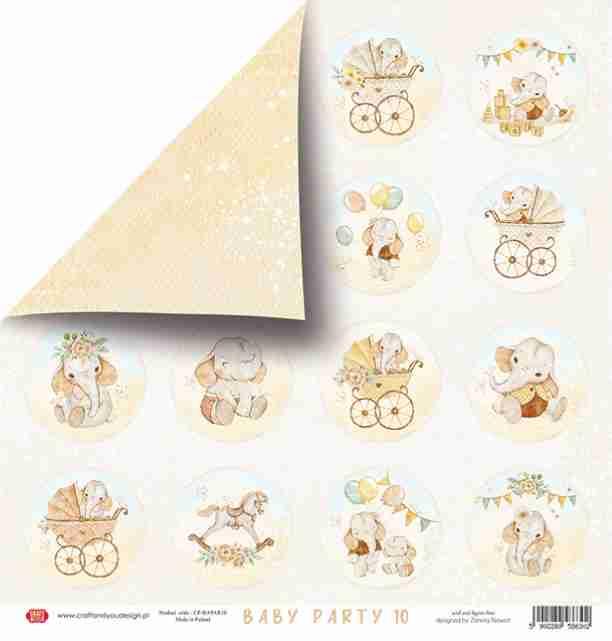 Scrapbooking papir 30x30, 250gsm, Baby Party 10