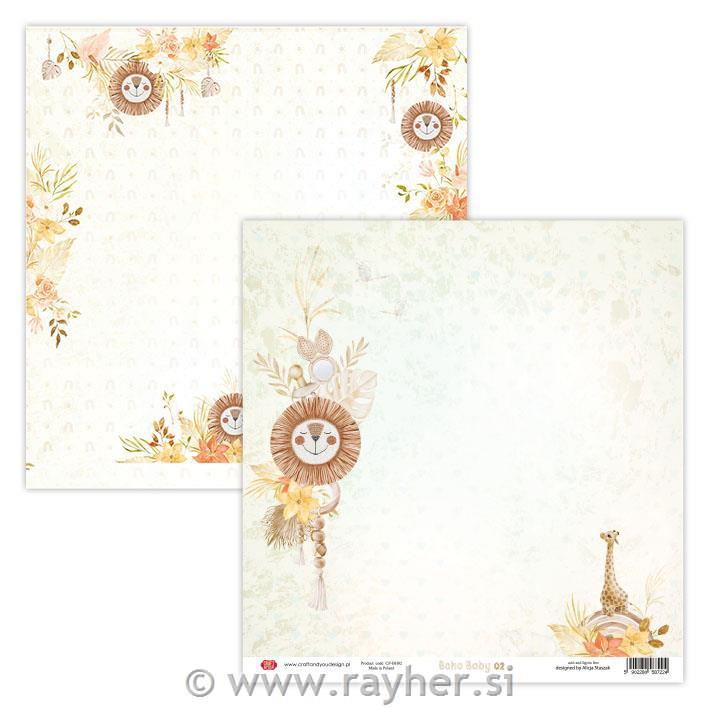Scrapbooking papir Boho Baby 02