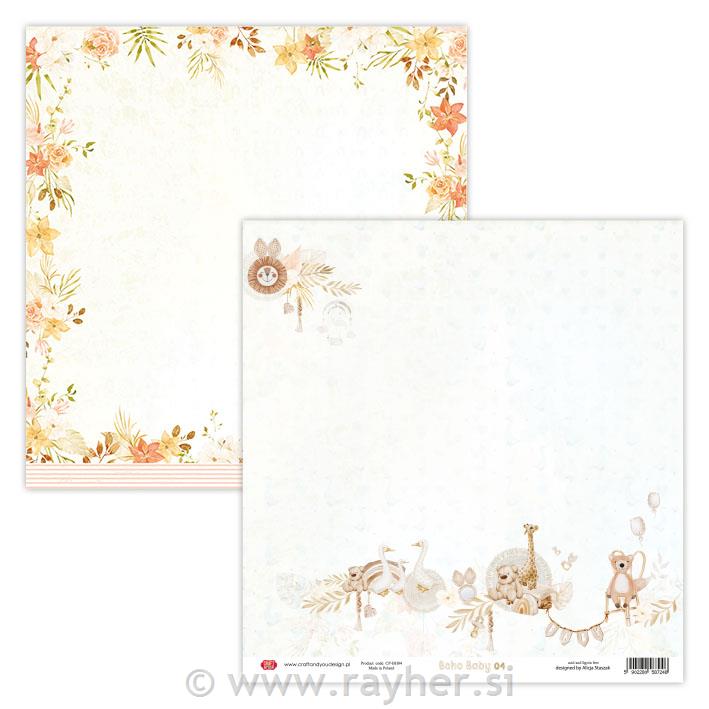 Scrapbooking papir Boho Baby 04