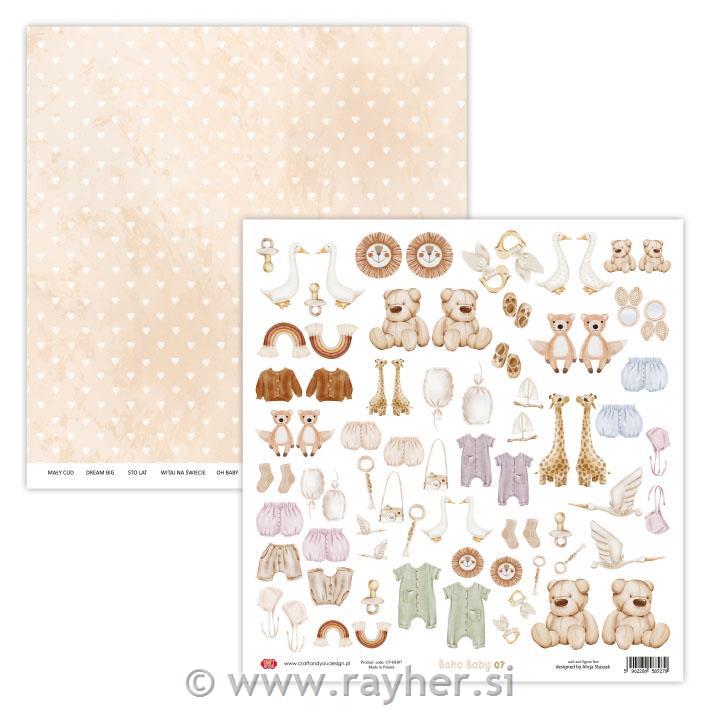Scrapbooking papir Boho Baby 07