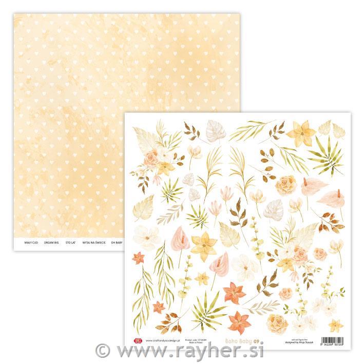 Scrapbooking papir Boho Baby 08
