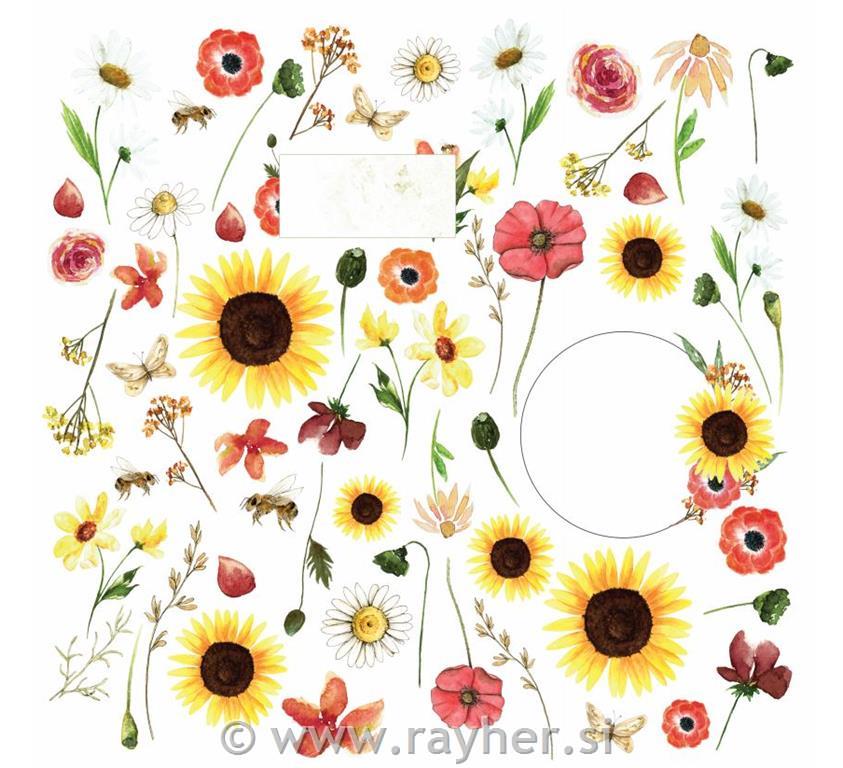 Scrapbooking papir sličice, 30x30cm, 250gsm, Blossom Meadow