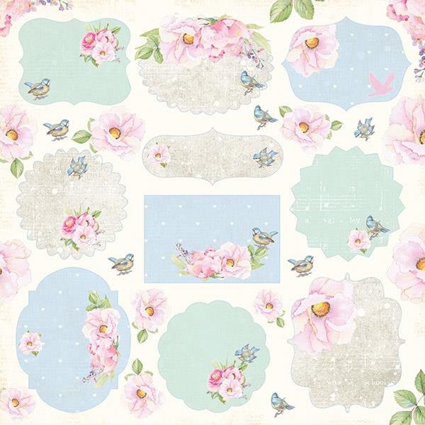 Scrapbooking papir,Bird song 07