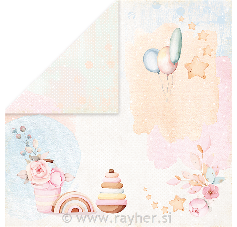 Scrapbooking papir Baby Toys 01, 30,5x30,5 cm