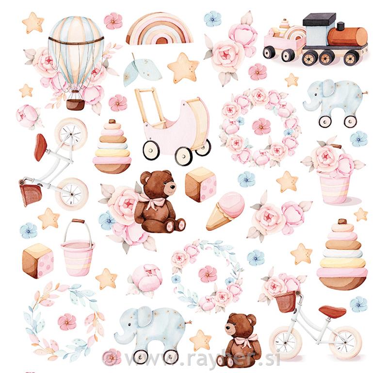 Scrapbooking papir Baby Toys 0830,5x30,5 cm