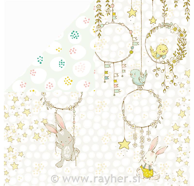 Scrapbooking papir Hopping Bunnies 02, 30,5x30,5 cm