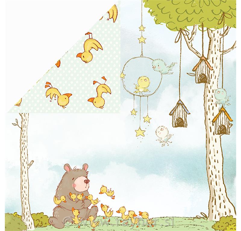 Scrapbooking papir Hopping Bunnies 03, 30,5x30,5 cm