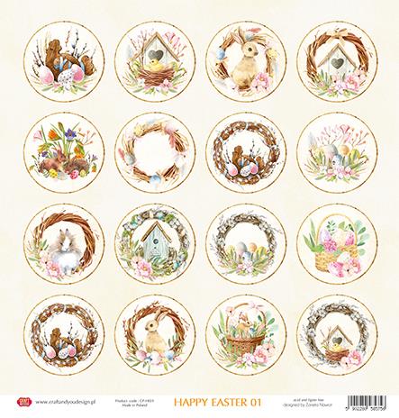 Scrapbooking papir 30x30, 250gsm, Happy Easter