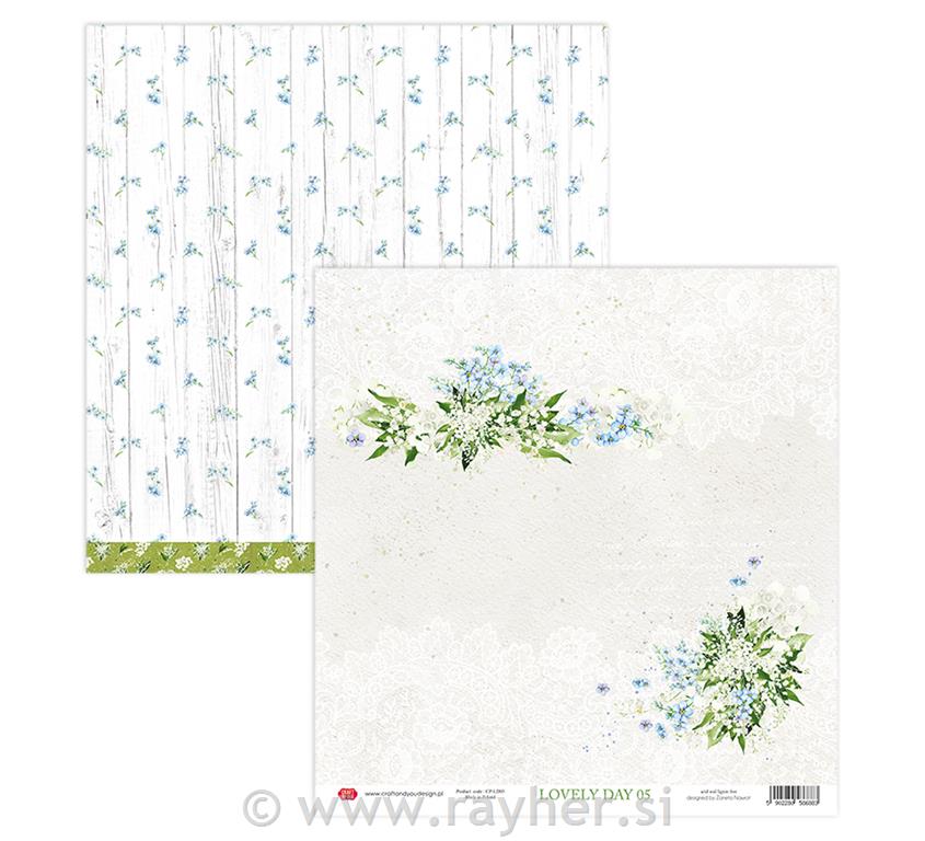 Scrapbooking papir Lovely Day 05, 30,5 cm x 30,5 cm, 250gsm