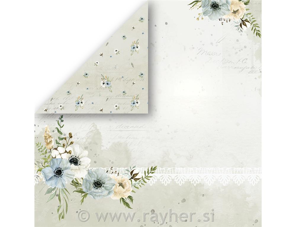 Scrapbooking papir, 30x30cm, 250gsm, Morning Mist 02