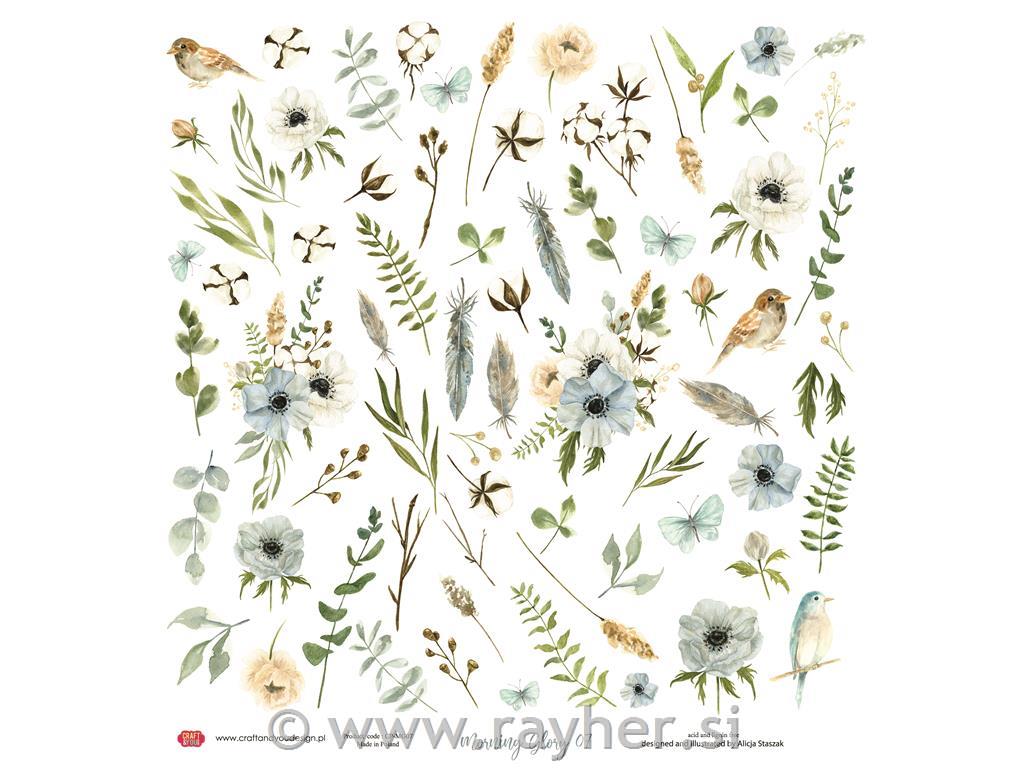 Scrapbooking papir sličice, 30x30cm, 250gsm, Morning Mist 07