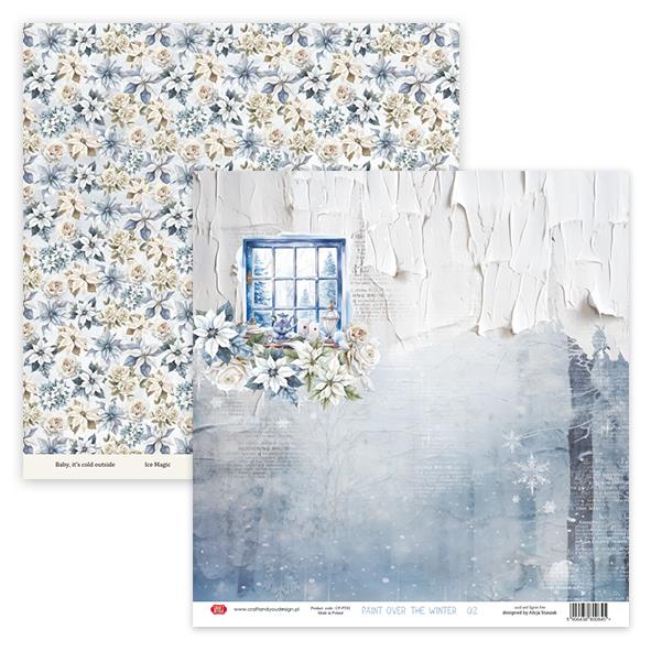 Scrapbooking papir, 30x30cm, Paint Over The Winter 02
