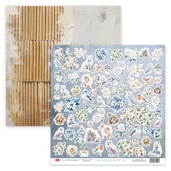 Scrapbooking papir, 30x30cm, Paint Over The Winter 09
