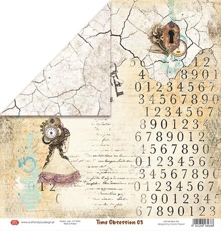 Scrapbooking papir 30x30, 250gsm, Time Obsession 03