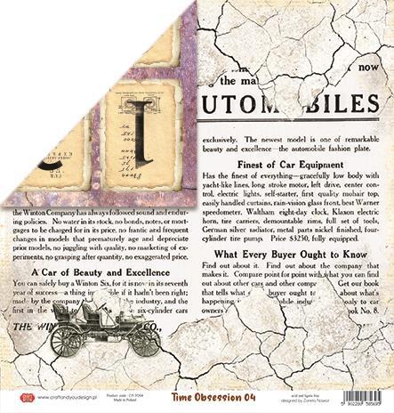 Scrapbooking papir 30x30, 250gsm, Time Obsession 04