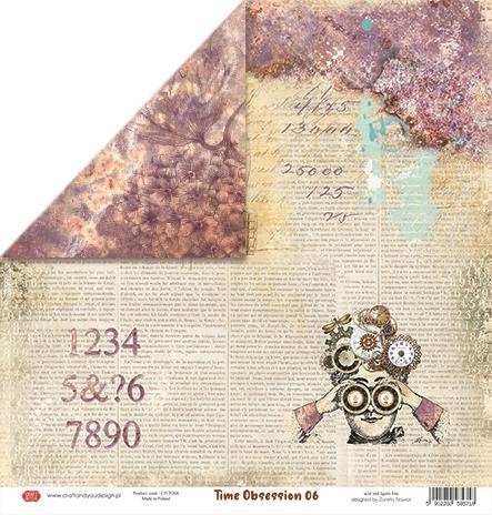 Scrapbooking papir 30x30, 250gsm, Time Obsession 06
