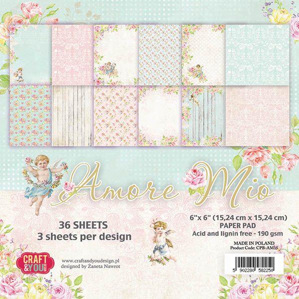 Set papira, 15x15cm, Amore Mio