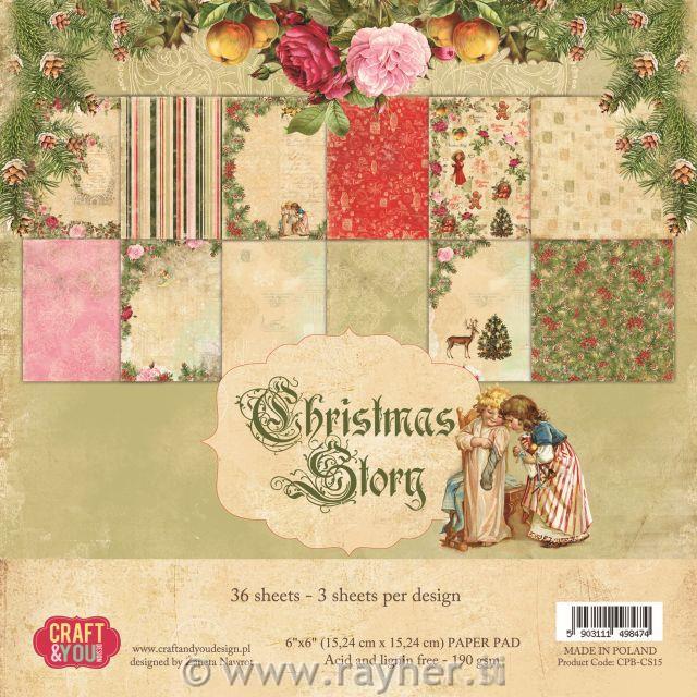 Set papira, 15x15cm, Christmas story