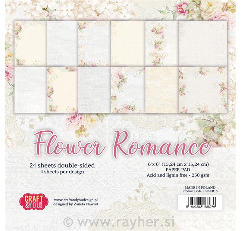 Set papira Flower Romance 15x15cm