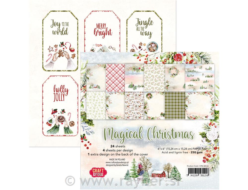 Set papira 15x15cm, Magical Christmas