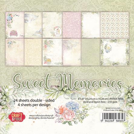 Set papirjev 15x15cm, set 24, 250gsm, Sweet Memories