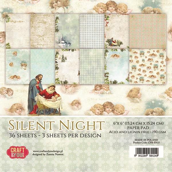 Set papira, 15x15cm, Silent Night