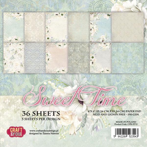 Papir set 15,2x15,2 cm Sweet Time