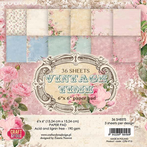 Set papira Vintage Time, 15x15cm,250 gsm