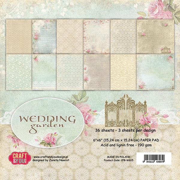 Set papira, 15x15cm, Wedding Garden