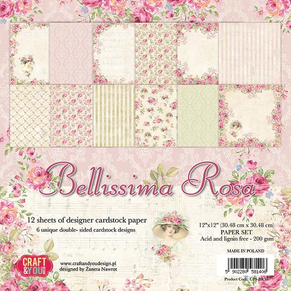 Set papira, 30x30cm, Bellissima Rosa