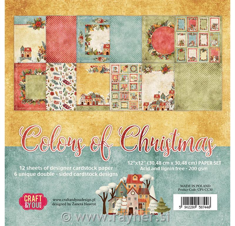 Set papira Colors of Christmas 30x30 cm