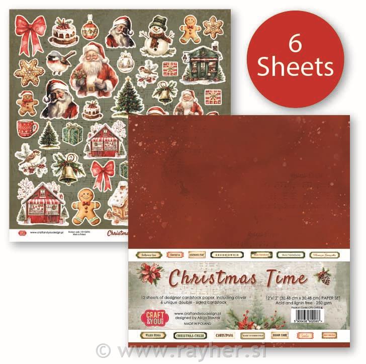 Set papira, 30x30cm, Christmas Ti, set 6