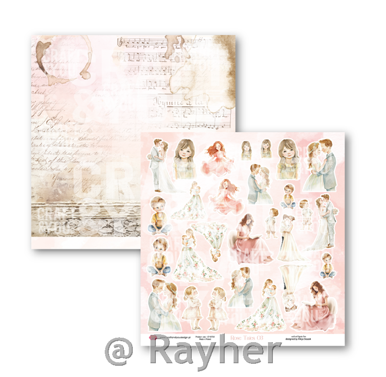 Set papira, 30x30cm, Rose Tales, set 6