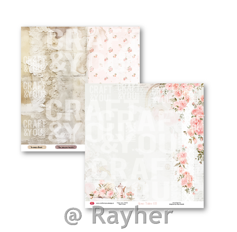 Set papira, 30x30cm, Rose Tales, set 6