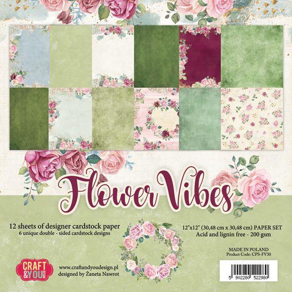 Scrapbooking papiri set, Flower Vibes