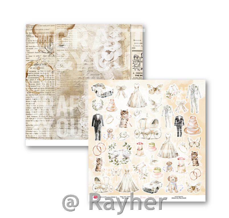 Set papira, 30x30cm, Rose Tales, set12