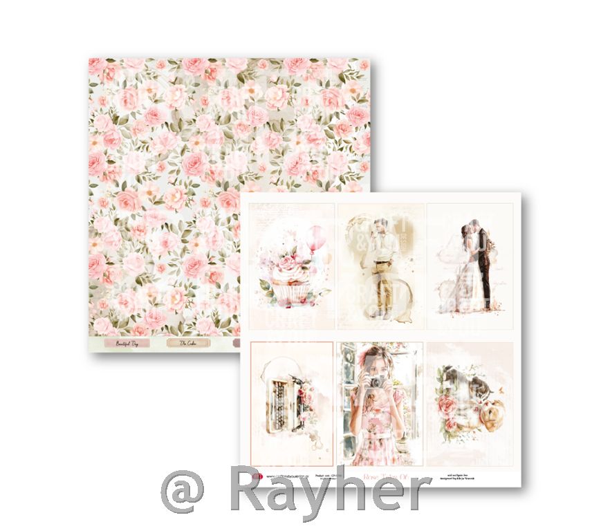 Set papira, 30x30cm, Rose Tales, set12