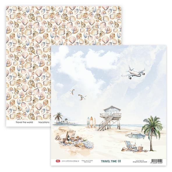 Set papira, 30x30cm, Travel Time, set 12