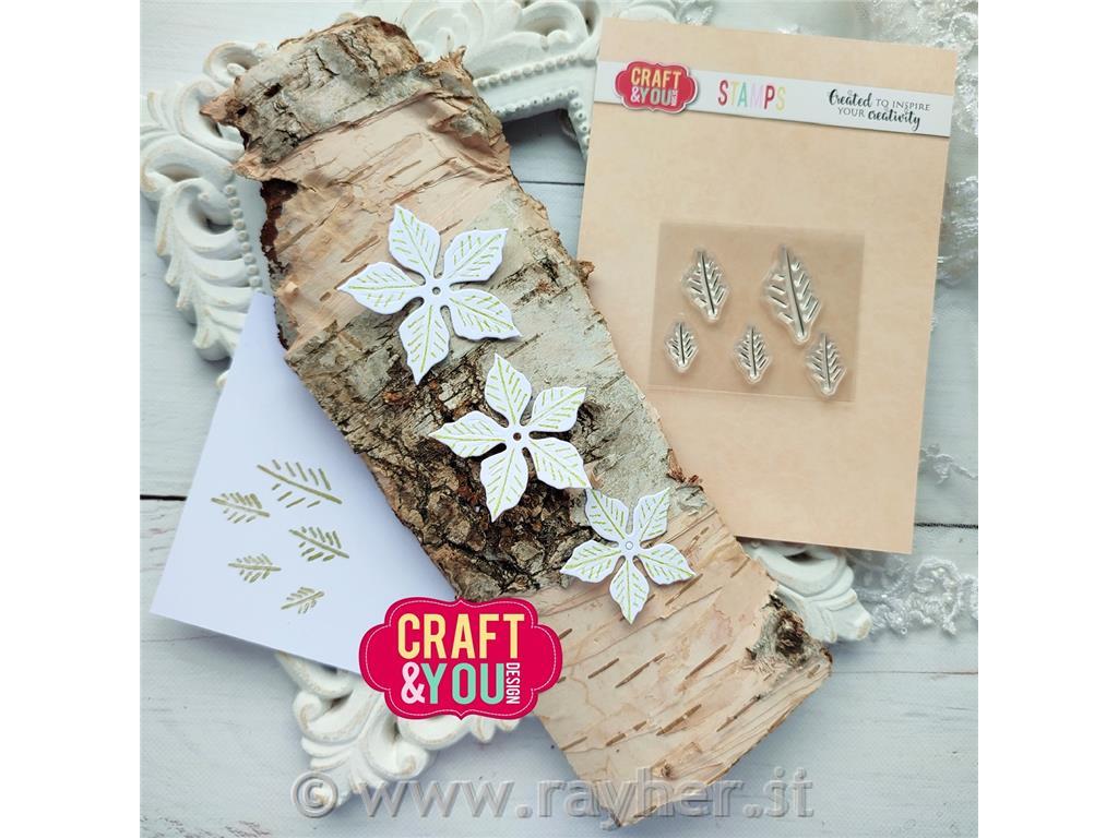 Pečat C&Y Leaves Veins, set 4
