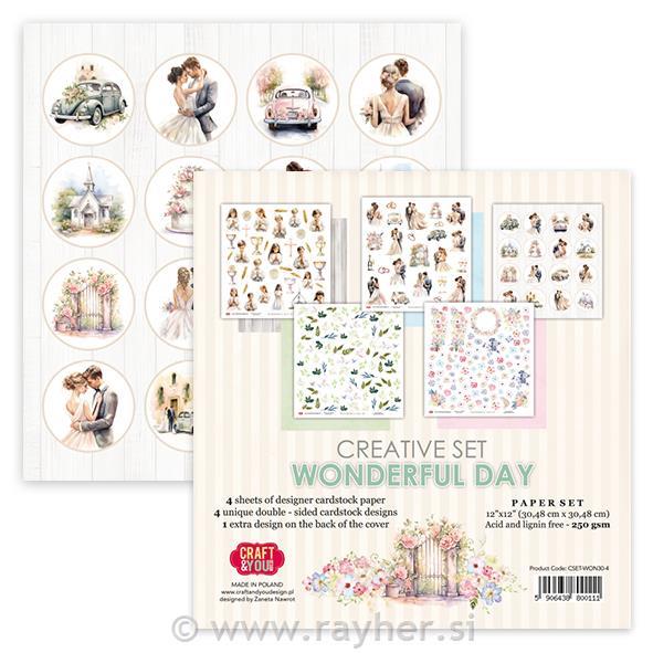 Set papirjev, 30x30cm, Wonderful Day, set 8