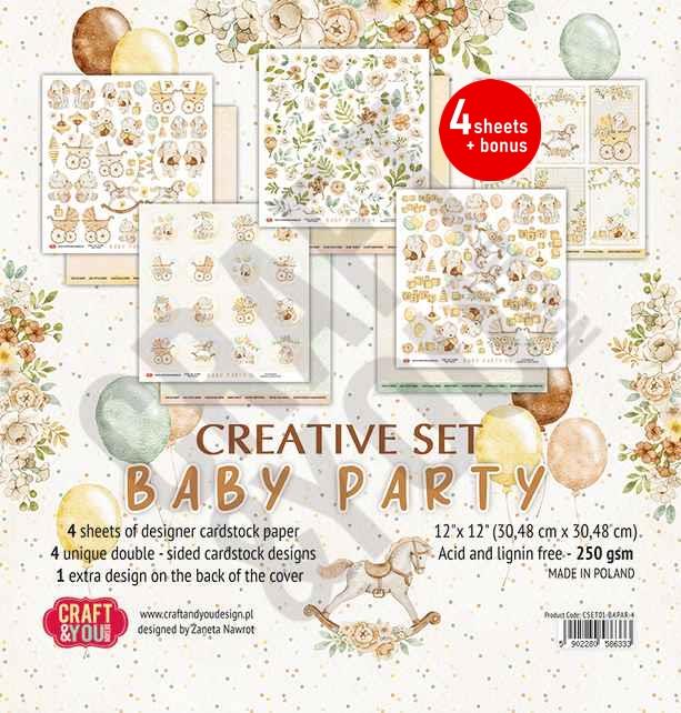 Set papira, 30x30cm, Baby party