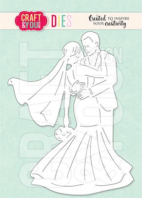 Rezalna šablona Young Couple with Veil, 6,5 cm x 9,1 cm