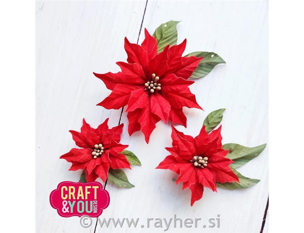 Rezači Poinsettia, set 2