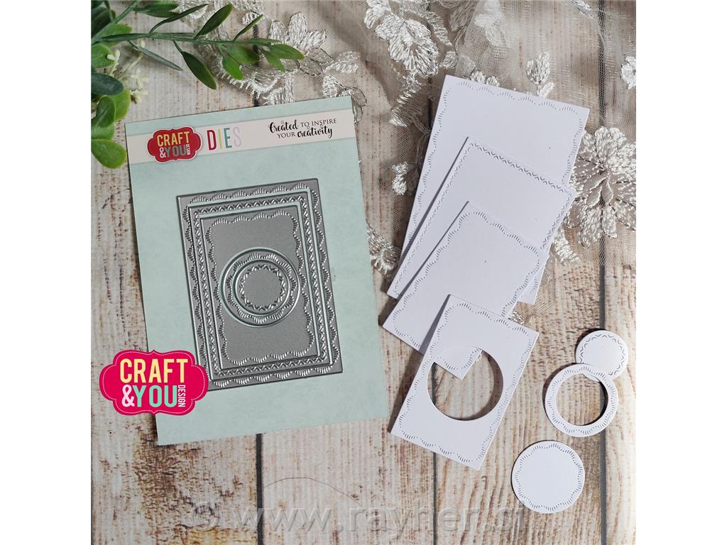 Rezalne šablone Krog, kvadrat z dekorativnimi šivi