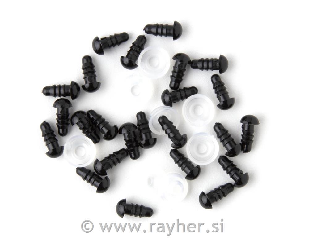 Oči plastične, životinjske, 6 mm, 10 kom