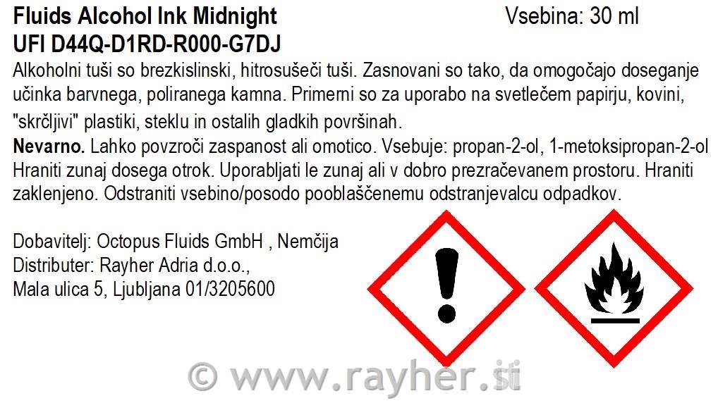 Alkoholni tuš Fluids 30 ml, midnight, transparentna boja
